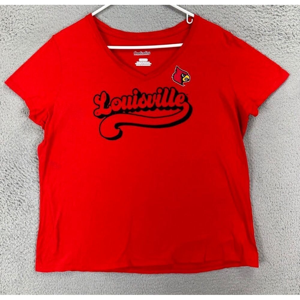 Louisville Cardinals T-Shirt Womens XL Red Short Sleeve Tee Ladies Captivating